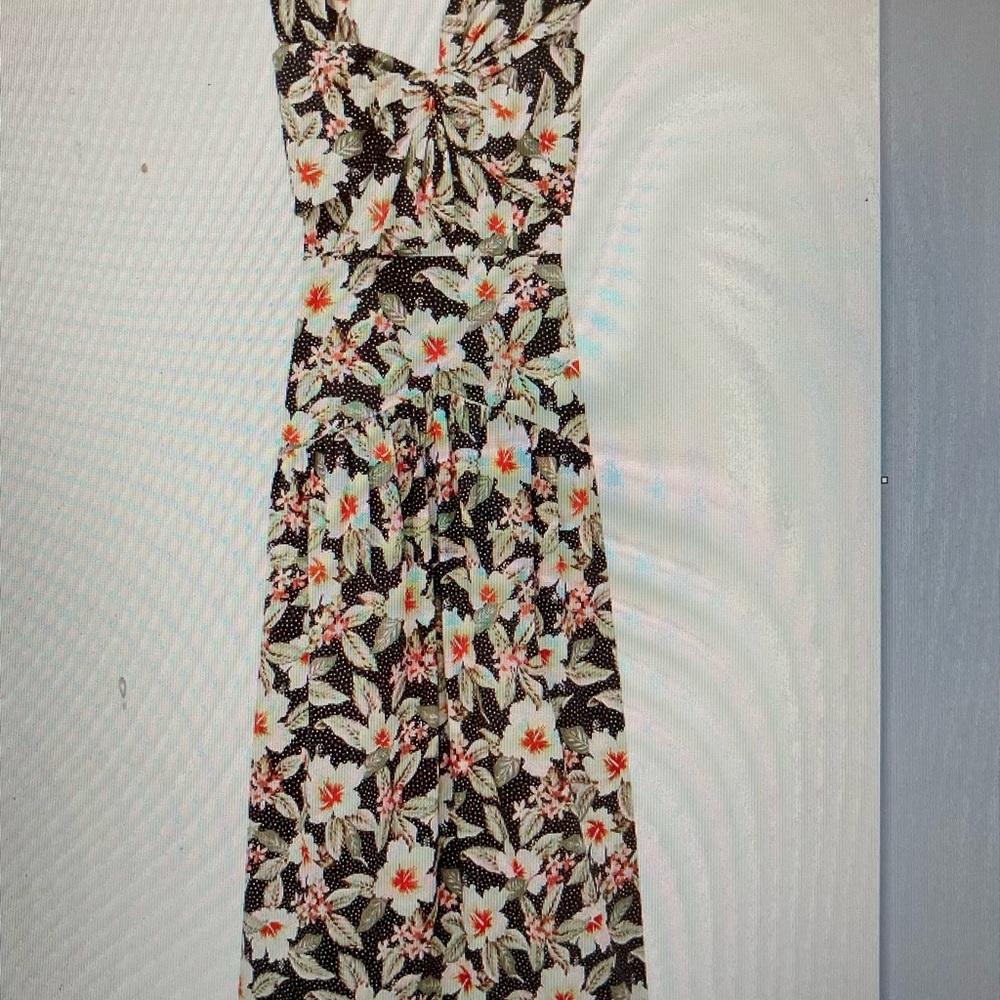 Rebecca Taylor Black Floral Maxi Dress